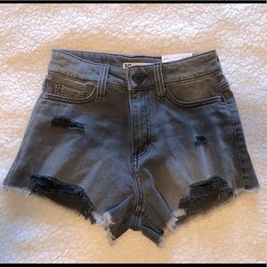 SO super high rise cut off denim shorts